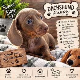 Boy 3 - Fawn (isabella) and tan male Dachshund puppy in Staley, North Carolina from Langley Farms Dachshunds
