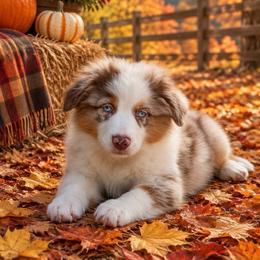 Ivy - Red tri-color female Miniature American Shepherd puppy in Plant City, Florida from Osborne & Stormborn FL Kennels