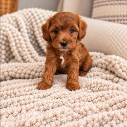 Brown Collar - Red  male Goldendoodle puppy in Somerville, Alabama from Southern Enchanted Doodles