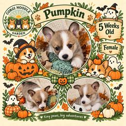 Pumpkin - Sable female Pembroke Welsh Corgi puppy in Garden Grove, California from Corgi Noodles Garden