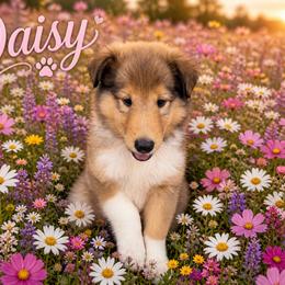 Amethyst - Sable and white female Collie puppy in Carencro, Louisiana from Cajun Bayou's Collies LLC