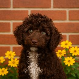 Sneezy - Chocolate male Goldendoodle puppy in Fate, Texas from Tiny Paws Goldendoodles