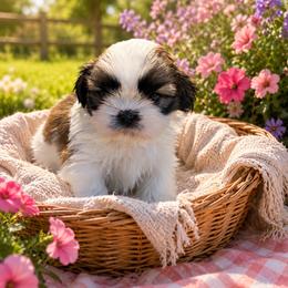 Puppy 3 - Gold and white male Shih Tzu puppy in Pittsboro, North Carolina from Krissy Shih Tzu