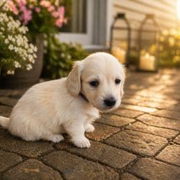Ripley (Purple) Limited AKC - Cream female Dachshund puppy in Nashville, Tennessee from Farmhouse Sausages - Located in TN delivers all over US
