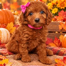 Hot Pink - Red female Irish Doodle puppy in Madison, Wisconsin from Morningside Doodles
