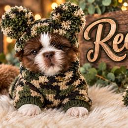 Reese - Liver and white male Shih Tzu puppy in Warren, Michigan from Danielle's Yorkie Babies
