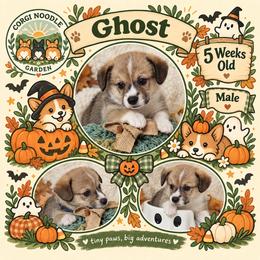 Ghost - Sable male Pembroke Welsh Corgi puppy in Garden Grove, California from Corgi Noodles Garden