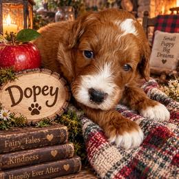 Dopey (7 dwarfs theme) - Red  male Goldendoodle puppy in Ozark, Missouri from Halo Doodles