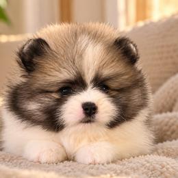 Boy 2 - Tri-colored male Pomeranian puppy in Boca Raton, Florida from Poms of The Shire