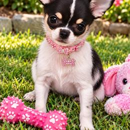 Witta - Black and white female Chihuahua puppy in Robeline, Louisiana from Cane River Chihuahuas