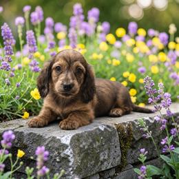 WREN - Brindle female Dachshund puppy in Greenfield, Ohio from Buck Run Creek Dachshunds