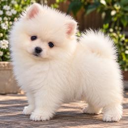 Cloud - White male Pomeranian puppy in Grand Prairie, Texas from D’ Pomlovers