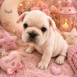 Blanca - Cream female French Bulldog puppy in Largo, Florida from Mosaic French Bulldogs