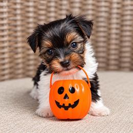 Sabrina - Parti female Yorkshire Terrier puppy in Jacksonville, Florida from Yorktown Yorkies