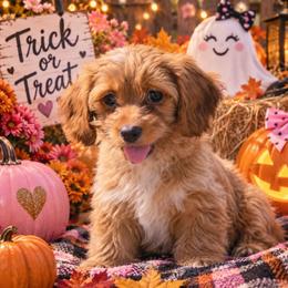 Tanna - Apricot female Cavapoo puppy in Lebanon, Kentucky from Mosaic Merle Doodles