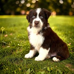 Retained Hege - Red tri-color male Australian Shepherd puppy in Statesville, North Carolina from Charming Australian Shepherds