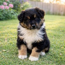 Hershey - Black tri-color male Australian Shepherd puppy in Howardsville, Virginia from Spectacular Aussies and Cavaliers