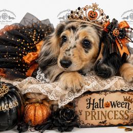 Miss. Dk. Pink-4600 - Dapple female Dachshund puppy in Sparr, Florida from From the Heart Doxies