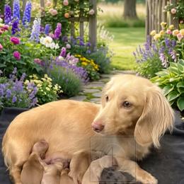 Tex - CKC Registered - Cream male Dachshund puppy in Erick, Oklahoma from 4-L Backyard Dach