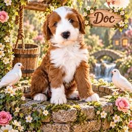 Doc (7 dwarfs theme) - Red  male Goldendoodle puppy in Ozark, Missouri from Halo Doodles
