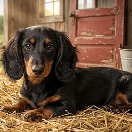 Happy - Black and tan male Dachshund puppy in Austin, Texas from Glorious Minis