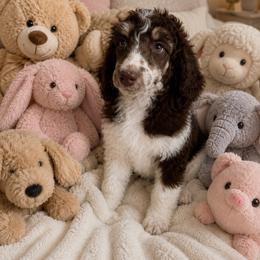 Frenchie - Parti female Poodle puppy in Washington, Pennsylvania from Patriotic Poodles
