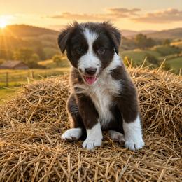 Dakota - White and red female Border Collie puppy in Lakeport, California from Akins Aussies/Wild Rose Ranch