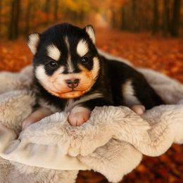 Miracle - Black and white female Pomsky puppy in Yavapai County, Arizona from Pawsh Pomskies