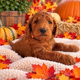 Prince Rory Fire Red King - Red  male Poodle puppy in Woodbridge, Virginia from Rosa Red Standard Poodles