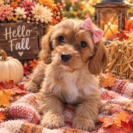Tanna - Apricot female Cavapoo puppy in Lebanon, Kentucky from Mosaic Merle Doodles