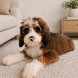 Manicotti - Sable male Aussiedoodle puppy in North Royalton, Ohio from Johnson's Doodles