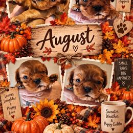 August-yellow collar - Ruby male Cavalier King Charles Spaniel puppy in London, Arkansas from Frosty’s Cavaliers