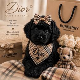 Grey collar - Black female Goldendoodle puppy in Aurora, Illinois from Chicago Goldendoodles