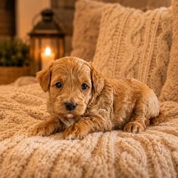 Raleigh - Red  male Goldendoodle puppy in Floyd, Virginia from Hearts and Paws Poodles and Doodles