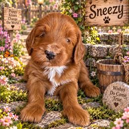 Sneezy (7 dwarfs theme) - Red  female Goldendoodle puppy in Ozark, Missouri from Halo Doodles