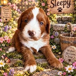 Sleepy (7 dwarfs theme) - Red  female Goldendoodle puppy in Ozark, Missouri from Halo Doodles