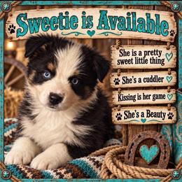 Sweetie - Black tri-color female Australian Shepherd puppy in Riverside, California from Majestic Wrangler’s Aussie’s