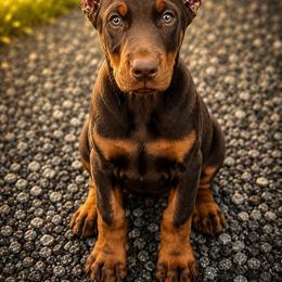 REY - Red and rust male Doberman Pinscher puppy in Columbia, Maryland from Storm Cloud Doberman