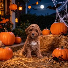Echo - Red  male Goldendoodle puppy in Roseburg, Oregon from Dbos Furry Friends