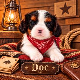 Doc - Tri-color male Cavalier King Charles Spaniel puppy in Enid, Oklahoma from Laurel Crown Cavaliers