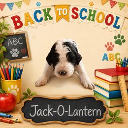 Jack-O-Lantern - Black and white male Bernedoodle puppy in Julian, Pennsylvania from Happy Valley Doodles