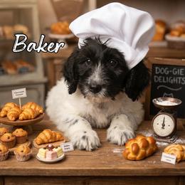 Baker (Landseer) - male Newfypoo puppy in Cambridge, Ohio from Sweet Creek Pups