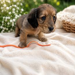 Orange collar male - Red male Dachshund puppy in Pleasant Plains, Arkansas from JGBs Dachshunds