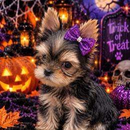 Jewel - Black and tan female Yorkshire Terrier puppy in Parma Heights, Ohio from ANGELHEARTS YORKIES and yorkie darlings
