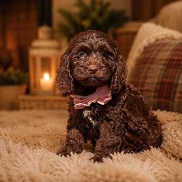 Truffle - Brown and white female Cockapoo puppy in Millville, California from Hope Lane Kennels