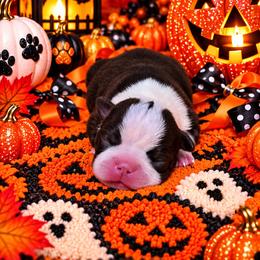 Chocolate Lady - Red female Boston Terrier puppy in San Antonio, Texas from JT Bostons