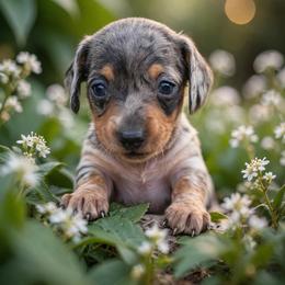 Grace - Piebald female Dachshund puppy in Mesquite, Texas from 208 Dox Dynasty