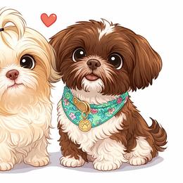 Boy 1 - Liver and white male Shih Tzu puppy in Springfield, Missouri from Lopez Family Tails