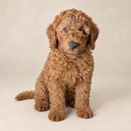 Dolly - Dark Apricot Mini Goldendoodle - Apricot female Goldendoodle puppy in Lancaster, California from Kid's Best Doodle