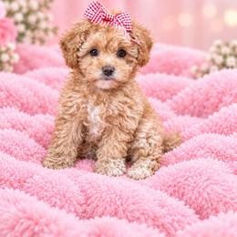 Gia - Apricot female Poodle puppy in Oklahoma City, Oklahoma from Red Okie Poos
